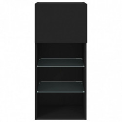 TV-Schrank mit LED-Leuchten Schwarz 40,5x30x90 cm