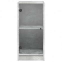 Beistellschrank mit Glastüren Betongrau 35x37x75,5 cm