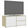 TV-Schrank Weiß Sonoma-Eiche 80x34x36 cm Holzwerkstoff