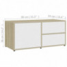 TV-Schrank Weiß Sonoma-Eiche 80x34x36 cm Holzwerkstoff