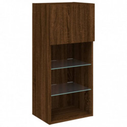 TV-Schrank mit LED-Leuchten Braun Eichen-Optik 40,5x30x90 cm