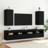 TV-Wandschrank mit LED-Leuchten Schwarz 30,5x35x70 cm