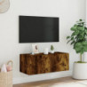 TV-Wandschrank mit LED-Leuchten Räuchereiche 80x35x31 cm