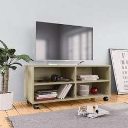 TV-Schrank mit Rollen Sonoma-Eiche 90x35x35 cm Holzwerkstoff