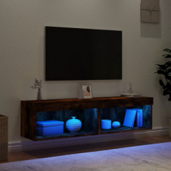 TV-Schränke mit LED-Leuchten 2 Stk. Räuchereiche 60x30x30 cm