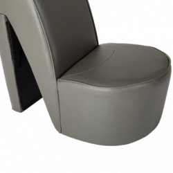 Stuhl in Stöckelschuh-Form Grau Kunstleder