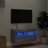 TV-Wandschrank mit LED-Leuchten Grau Sonoma 80x30x40 cm