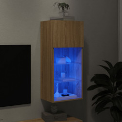 TV-Schrank mit LED-Leuchten Sonoma-Eiche 40,5x30x90 cm