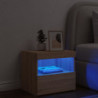 Nachttisch mit LED-Leuchten Sonoma-Eiche 50x40x45 cm