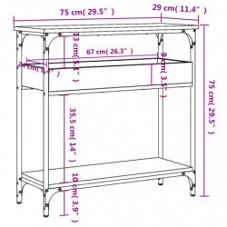 Konsolentisch mit Ablage Sonoma-Eiche 75x29x75cm Holzwerkstoff