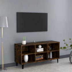 TV-Schrank mit Metallbeinen Räuchereiche 103,5x30x50 cm