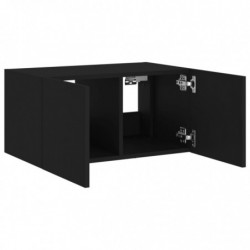 TV-Wandschrank mit LED-Leuchten Schwarz 60x35x31 cm