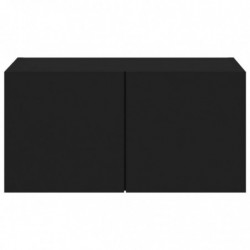 TV-Wandschrank mit LED-Leuchten Schwarz 60x35x31 cm