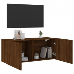 TV-Wandschrank Braun Eichen-Optik 100x30x41 cm