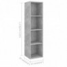 TV-Wandschrank Betongrau 37x37x142,5 cm Holzwerkstoff