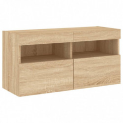 TV-Wandschrank mit LED-Leuchten Sonoma-Eiche 80x30x40 cm