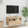 TV-Wandschrank mit LED-Leuchten Sonoma-Eiche 80x30x40 cm