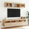 TV-Wandschrank mit LED-Leuchten Sonoma-Eiche 80x30x40 cm