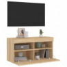 TV-Wandschrank mit LED-Leuchten Sonoma-Eiche 80x30x40 cm