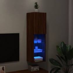 TV-Schrank mit LED-Leuchten Braun Eichen-Optik 30,5x30x102 cm