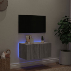 TV-Wandschrank mit LED-Leuchten Grau Sonoma 60x35x31 cm