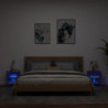 Wand-Nachttische mit LED-Leuchten 2 Stk. Braun Eichen-Optik