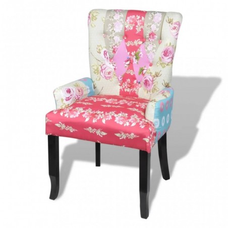 Französischer Stuhl mit Patchwork-Design Stoff