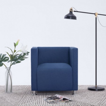 Würfel-Sessel Blau Stoff