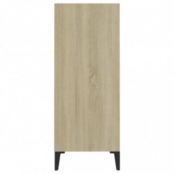 Sideboard Weiß Sonoma-Eiche 57x35x90 cm Holzwerkstoff