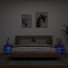 Wand-Nachttische mit LED-Leuchten 2 Stk. Räuchereiche