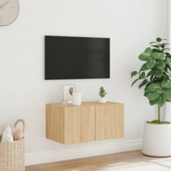 TV-Wandschrank mit LED-Leuchten Sonoma-Eiche 60x35x31 cm