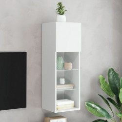 TV-Schrank mit LED-Leuchten Weiß 30,5x30x90 cm