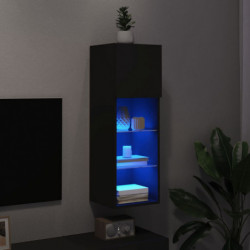 TV-Schrank mit LED-Leuchten Schwarz 30,5x30x90 cm