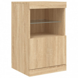 Sideboard mit LED-Leuchten Sonoma-Eiche 41x37x67 cm