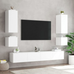 TV-Wandschrank mit LED-Leuchten Weiß 40,5x35x40 cm