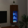 TV-Schrank mit LED-Leuchten Braun Eichen-Optik 30,5x30x90 cm