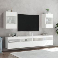 TV-Wandschrank mit LED-Leuchten Weiß 40x30x60,5 cm