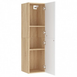 TV-Schrank Weiß und Sonoma-Eiche 30,5x30x110 cm Holzwerkstoff