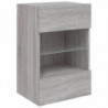 TV-Wandschrank mit LED-Leuchten Grau Sonoma 40x30x60,5 cm