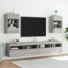 TV-Wandschrank mit LED-Leuchten Grau Sonoma 40x30x60,5 cm