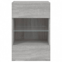 TV-Wandschrank mit LED-Leuchten Grau Sonoma 40x30x60,5 cm