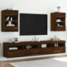 TV-Wandschrank mit LED-Leuchten Braun Eichen-Optik 40x30x60,5cm