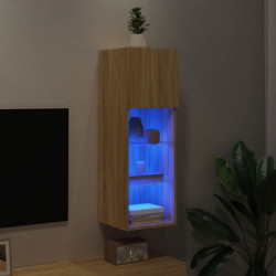 TV-Schrank mit LED-Leuchten Sonoma-Eiche 30,5x30x90 cm