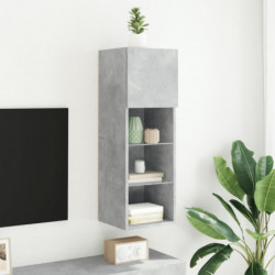 TV-Schrank mit LED-Leuchten Betongrau 30,5x30x90 cm