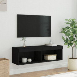 TV-Schrank mit LED-Leuchten Schwarz 100x30x30 cm