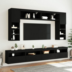 TV-Wandschrank mit LED-Leuchten Schwarz 60x30x40 cm