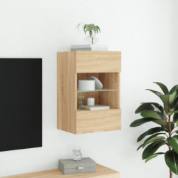TV-Wandschrank mit LED-Leuchten Sonoma-Eiche 40x30x60,5 cm
