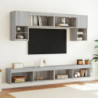 TV-Schrank mit LED-Leuchten Grau Sonoma 100x30x30 cm