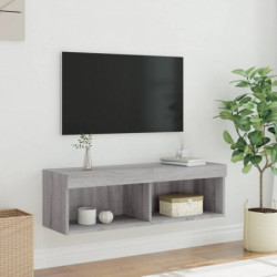 TV-Schrank mit LED-Leuchten Grau Sonoma 100x30x30 cm