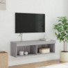 TV-Schrank mit LED-Leuchten Grau Sonoma 100x30x30 cm